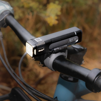 Bike front light fitted for an evening road ride