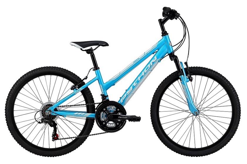 Python Rock 24" Girls Hardtail Mountain Bike - Sky Blue/White (2024 ...